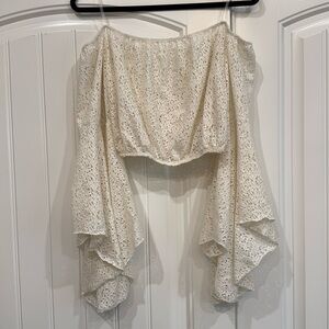 Win Win Bell Sleeve Off the Shoulder Crop Top